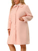 Plus Size Coats Peter Pan Collar Single Breasted Long Coat