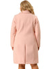 Plus Size Coats Peter Pan Collar Single Breasted Long Coat