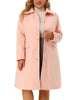 Plus Size Coats Peter Pan Collar Single Breasted Long Coat