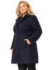 Knit X Line Peaked Lapel Long Sleeve Coat