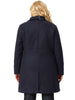 Knit X Line Peaked Lapel Long Sleeve Coat