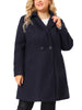 Knit X Line Peaked Lapel Long Sleeve Coat