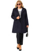 Knit X Line Peaked Lapel Long Sleeve Coat