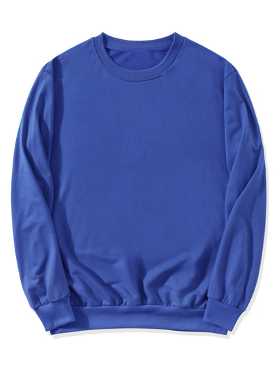 Long Sleeve Solid Crew Neck Pullover Sweatshirt