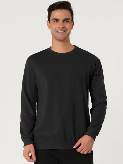 Long Sleeve Solid Crew Neck Pullover Sweatshirt