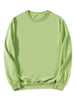Long Sleeve Solid Crew Neck Pullover Sweatshirt