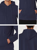 Plush Lined Solid Color Long Sleeve Pullover Hoodies