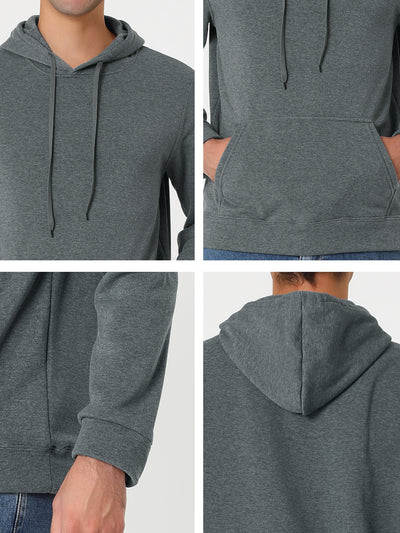 Plush Lined Solid Color Long Sleeve Pullover Hoodies