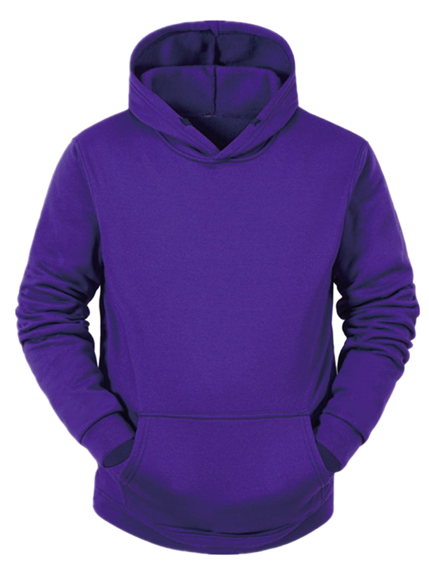 Bublédon Plush Lined Solid Color Long Sleeve Pullover Hoodies