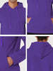 Plush Lined Solid Color Long Sleeve Pullover Hoodies