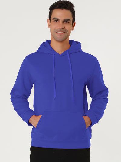 Plush Lined Solid Color Long Sleeve Pullover Hoodies