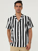 Chic Vertical Striped Camp Collar Short Sleeve Shirts