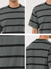 Color Block Striped Round Neck Short Sleeve T-shirt