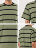 Color Block Striped Round Neck Short Sleeve T-shirt