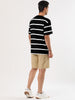 Color Block Striped Round Neck Short Sleeve T-shirt