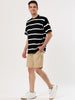 Color Block Striped Round Neck Short Sleeve T-shirt