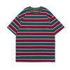 Color Block Striped Round Neck Short Sleeve T-shirt