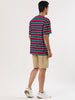 Color Block Striped Round Neck Short Sleeve T-shirt