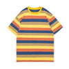 Color Block Striped Round Neck Short Sleeve T-shirt