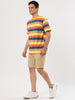 Color Block Striped Round Neck Short Sleeve T-shirt