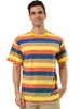 Color Block Striped Round Neck Short Sleeve T-shirt