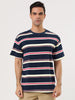 Color Block Striped Round Neck Short Sleeve T-shirt