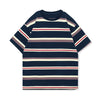 Color Block Striped Round Neck Short Sleeve T-shirt