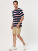 Color Block Striped Round Neck Short Sleeve T-shirt