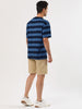 Color Block Striped Round Neck Short Sleeve T-shirt