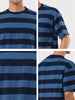 Color Block Striped Round Neck Short Sleeve T-shirt