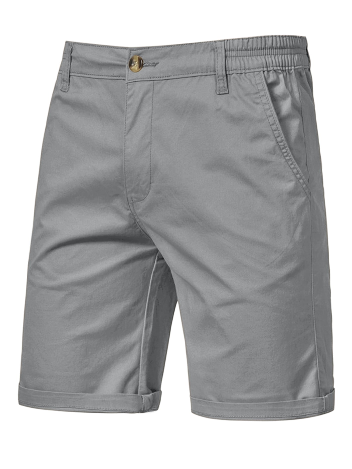 Bublédon Casual Solid Summer Elastic Waist Capris Shorts