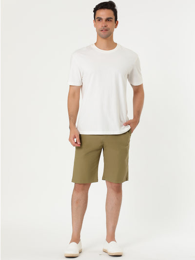 Casual Solid Summer Elastic Waist Capris Shorts