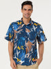 Lapel Floral Print Cotton Hawaiian Beach Botton Shirt