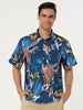 Lapel Floral Print Cotton Hawaiian Beach Botton Shirt