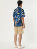 Lapel Floral Print Cotton Hawaiian Beach Botton Shirt