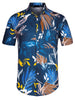 Lapel Floral Print Cotton Hawaiian Beach Botton Shirt