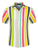 Chic Vertical Striped Camp Collar Short Sleeve Shirts