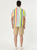 Chic Vertical Striped Camp Collar Short Sleeve Shirts