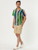 Summer Button Short Sleeve Colorful Striped Shirt
