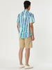 Chic Vertical Striped Camp Collar Short Sleeve Shirts