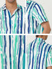 Chic Vertical Striped Camp Collar Short Sleeve Shirts
