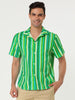 Summer Colorful Striped Short Sleeve Button Shirt