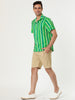 Summer Colorful Striped Short Sleeve Button Shirt