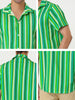 Summer Colorful Striped Short Sleeve Button Shirt