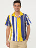 Summer Colorful Striped Short Sleeve Button Shirt