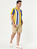 Summer Colorful Striped Short Sleeve Button Shirt