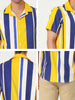 Summer Colorful Striped Short Sleeve Button Shirt