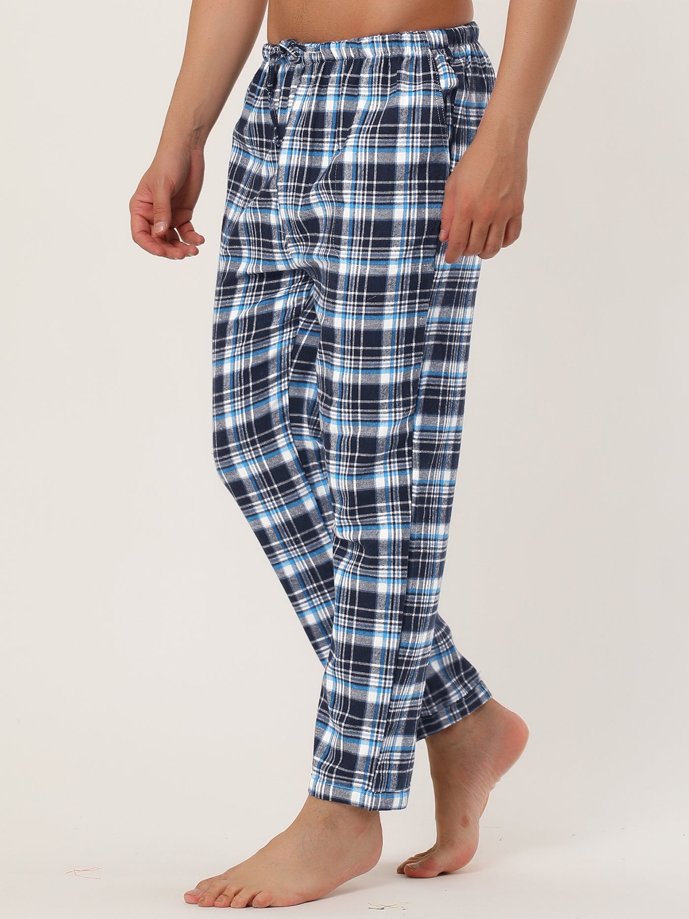 Bublédon Winter Flannel Plaid Drawstring Waist Pajamas Pants