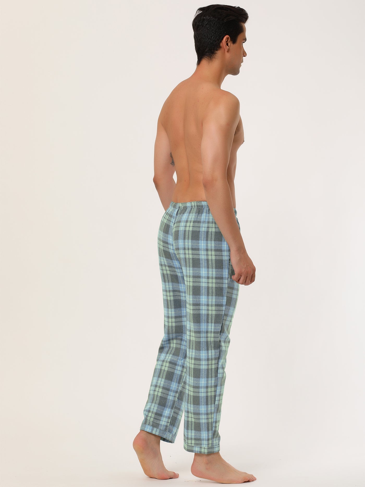 Bublédon Winter Flannel Plaid Drawstring Waist Pajamas Pants