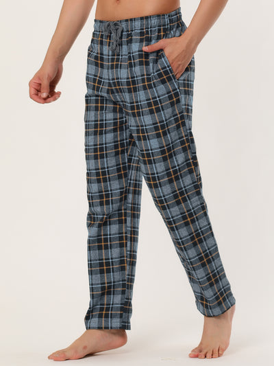 Flannel Drawstring Plaid Elastic Waist Pajama Pants